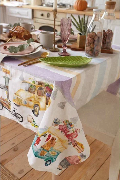 Скатерть Этель Food market 220х147 см,100% хлопок, саржа 190 г/м2