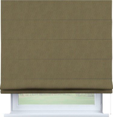 Римская штора «Кортин» для проёма, блэкаут однотонный, бежево-золотой