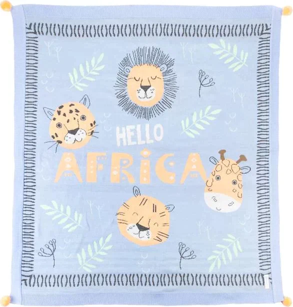 Вязаный плед «Крошка Я» African friends, 90х90 см