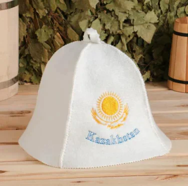 Шапка для бани с вышивкой "Kazakhstan"