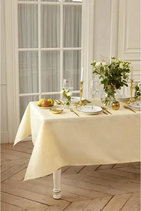 Скатерть Этель Cozy 150*180 +/-3см, цв.молочный, пл. 192 г/м2, хл с ВГМО