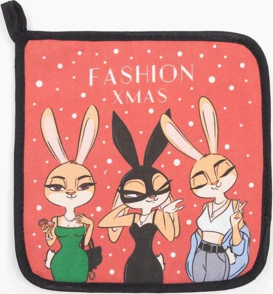 Набор кух. "Fashion xmas" варежка-прихватка 20х28 см, прихватка 19х19 см, 100% хл