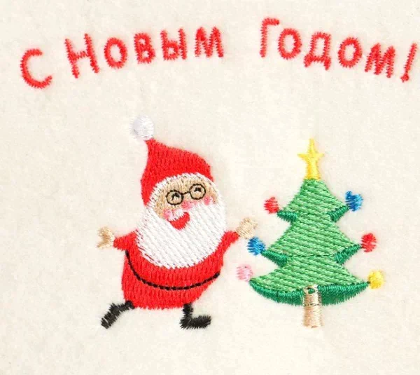 Шапка для бани "С Новым годом! Дед Мороз и ёлка", экофетр