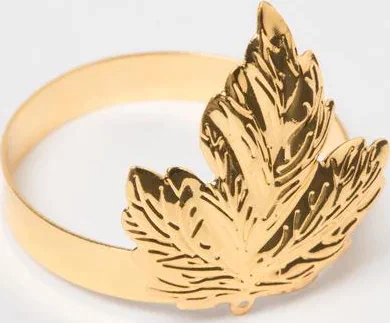 Набор салфеток с декорат. кольцами "Gold Leaf" 46х46см - 4 шт, 100% хл, саржа 190гр/м2
