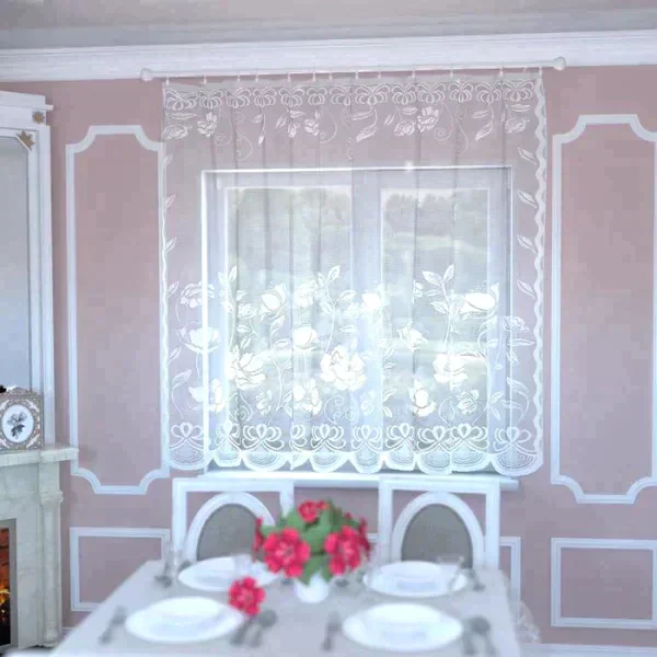 Тюль кухонная , цвет белый, 175х165 см