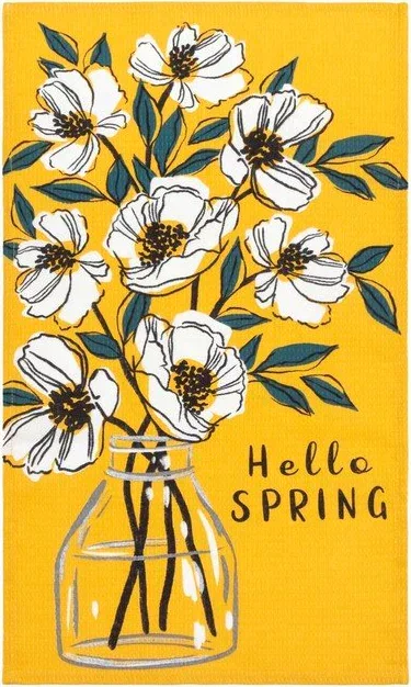 Полотенце "Доляна" Hello spring 35х60 см, 100% хл, вафля 160 г/м2