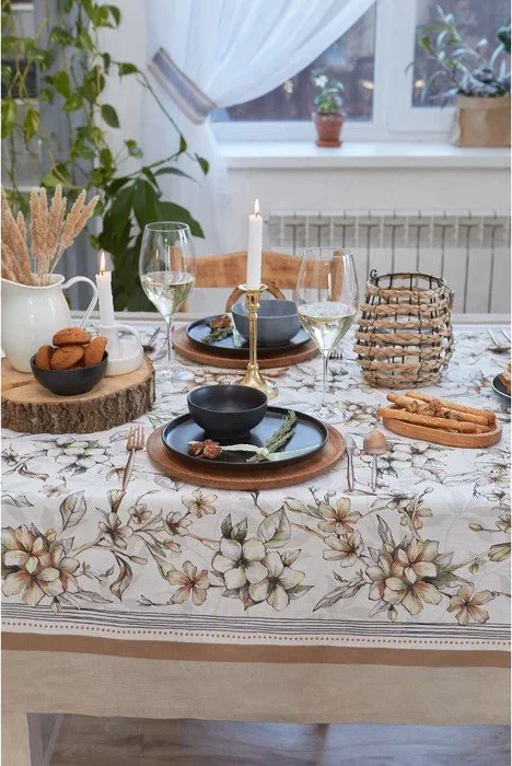 Скатерть "Этель" Floral mood 220х147 см, 100 % хлопок, репс 210 гр/м2