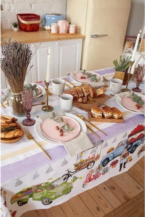 Скатерть Этель Food market 220х147 см,100% хлопок, саржа 190 г/м2