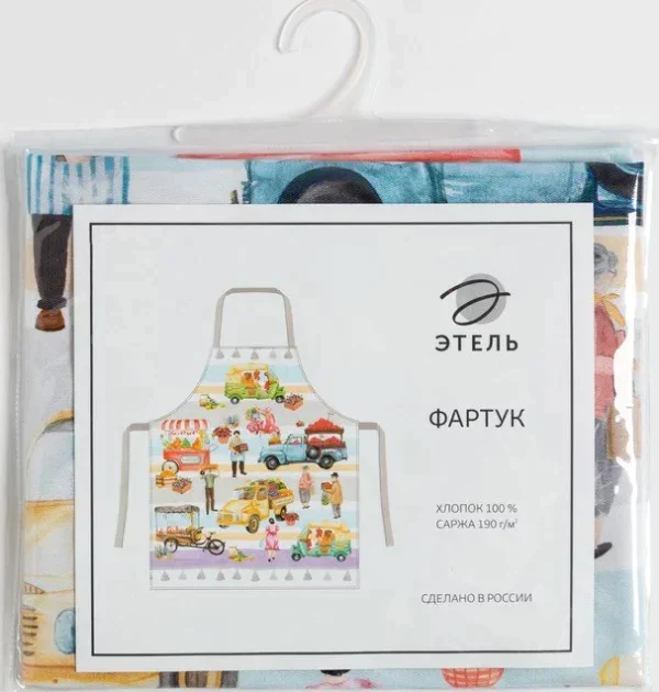 Фартук Этель Food market 70х60 см, 100% хлопок, саржа 190 г/м2