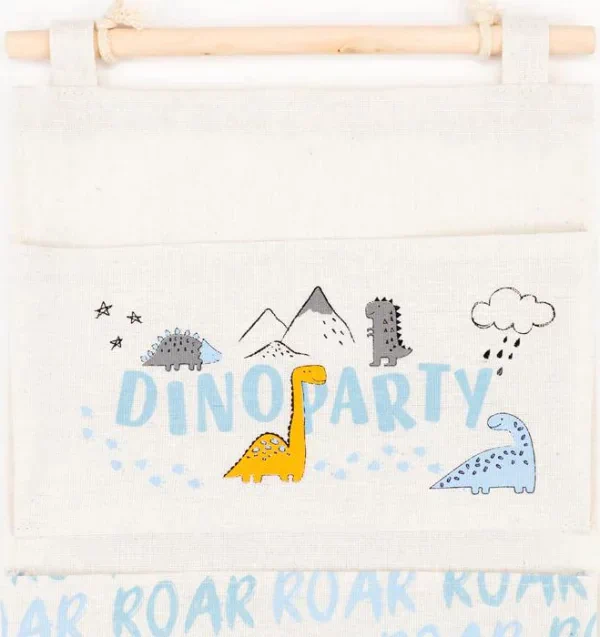 Кармашек текстильный Этель "Dinoparty", 3 отделения, 26х50 см, водонепроницаемый