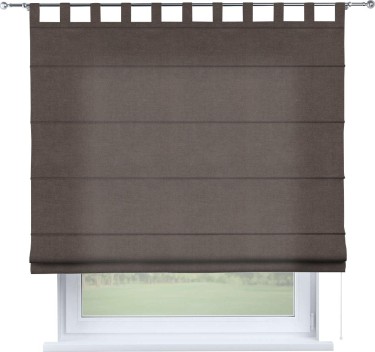 Римская штора на петлях «Кортин», ткань вельвет коричневый