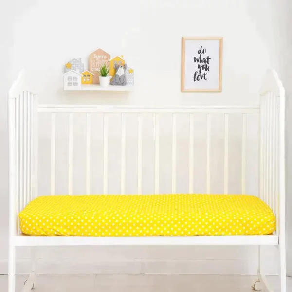 Простыня на резинке LoveLife Yelow stars 60*120+20 см, 100% хлопок, сатин
