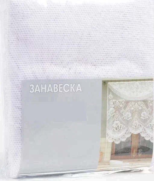Тюль кухонная без шторной ленты, 220х170 см, белый, 100% п/э