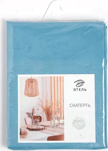 Скатерть Этель Cozy 150*110 +/-3см, цв.серо-синий, пл. 192 г/м2, хл с ВГМО