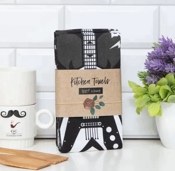 Набор кухонных полотенец Доляна Les't rock, 35х60 см - 4 шт, 100% хл