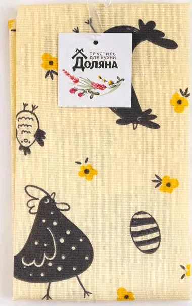 Полотенце "Доляна" Сhicken farm 35х60см 100% хл,164 г/м2
