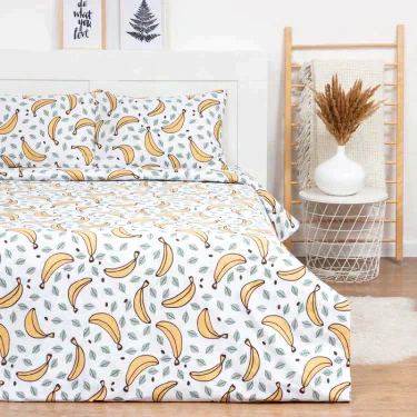 Постельное бельё LoveLife евро Bananas 200х217 см, 225х240 см, 50х70см-2шт, 100%хлопок, сатин, 125г/м²