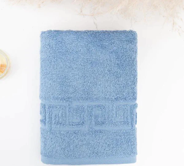 Полотенце махровое с греческим бордюром 40х70 см, BLUE SHADOW, хлопок 100%, 430г/м2