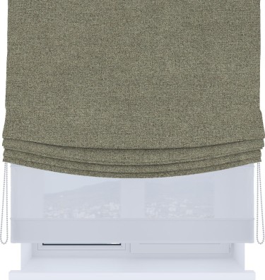 Римская штора «Кортин», день-ночь с мягкими складками, лён блэкаут шампань