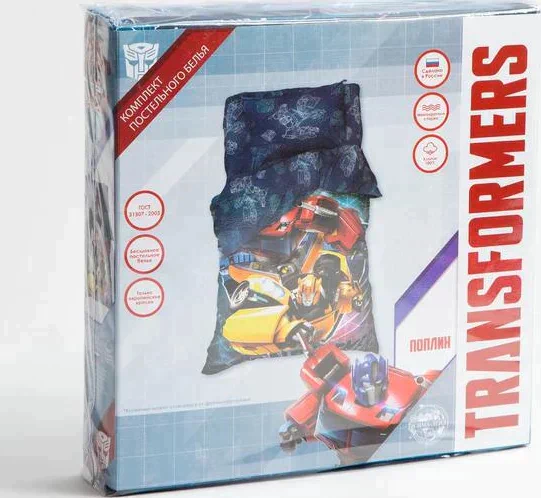 Постельное бельё 1,5 сп Transformers 143*215 см, 150*214 см, 50*70 см -1 шт