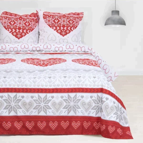 Постельное бельё "Этель" дуэт Heart 143*215 см - 2 шт, 220*240 см, 70*70 см -2 шт, 100% хл