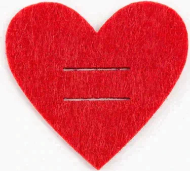 Набор для декора столовых предметов "Love" 4 шт, красный, 5,4 х 5 см, 100% п/э, фетр