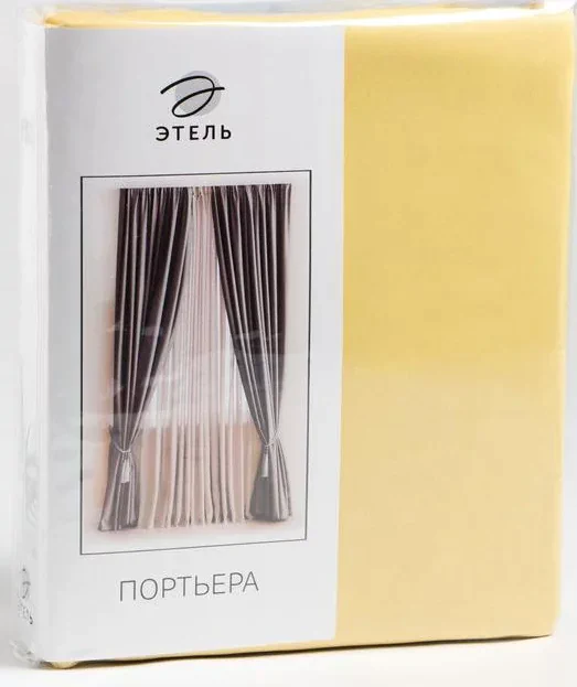 Штора портьерная Этель 135х250, цвет жёлтый, блэкаут, 100% п/э