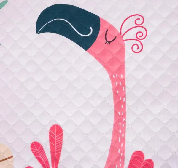 Покрывало детское и наволочка Этель 1,5 сп "Flamingo time", 145х210 см, 40х60 см, микрофибра