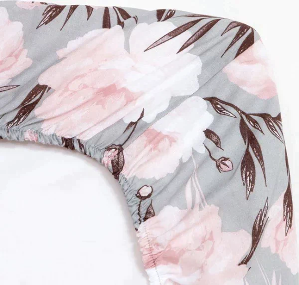 Простыня на резинке Этель 160х200х25 см, Peonies, 100% хлопок, поплин,125 г/м2