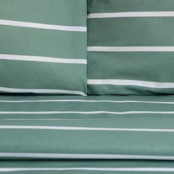 Постельное бельё Этель 1.5сп Mint stripes 143х215 см,150х214 см,70х70см-2 шт, 100% хлопок,поплин
