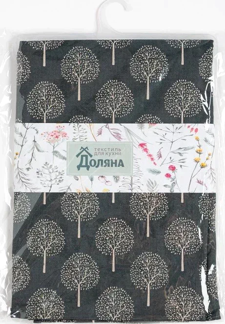 Скатерть Доляна 145х200см, Осенний лес, 100%пэ, рогожка 200 гр/м