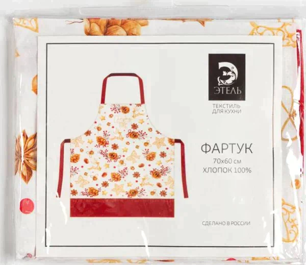 Фартук "Этель" Golden Christmas 60х70см, 100% хл, саржа 190 гр/м2