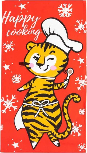 Полотенце "Доляна" Happy cooking 35х60 см,100% хлопок 160 г/м2