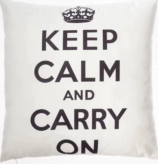 Наволочка Этель "Keep calm" цв.белый 42 х 42 см, 100% п/э