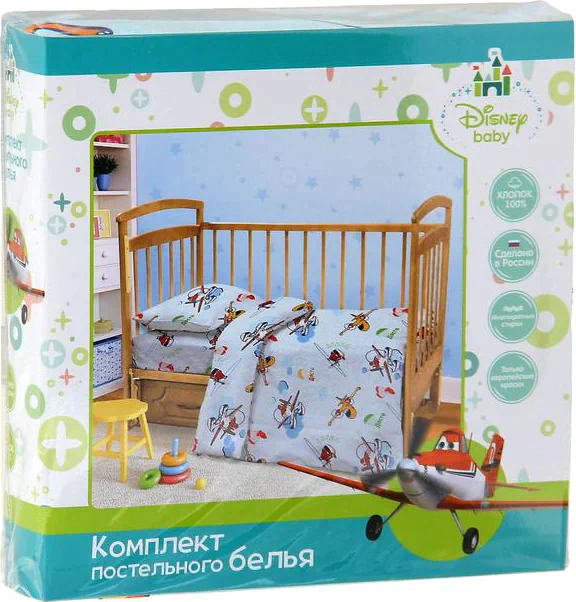 Постельное бельё Самолеты «Дасти» 112*147 см, 60*120+20 см, 40*60 см