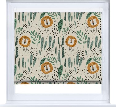 Римская штора «Кортин» кассетная «Лев из джунглей»