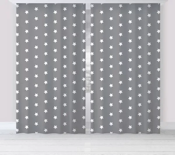 Комплект штор "Этель" Grey stars 145*260 см-2 шт, 100% п/э, 140 г/м2