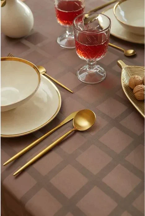 Скатерть "Этель" Geometry 150*250 +/-3см, цв.кофейный, пл. 192 г/м2, хл с ВГМО