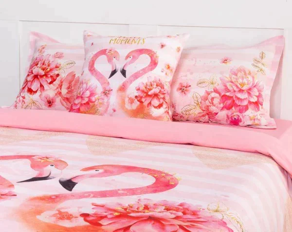 Постельное белье "Этель" 2 сп Flamingo 175*215 см, 200*220 см, 50х70+3 см - 2 шт