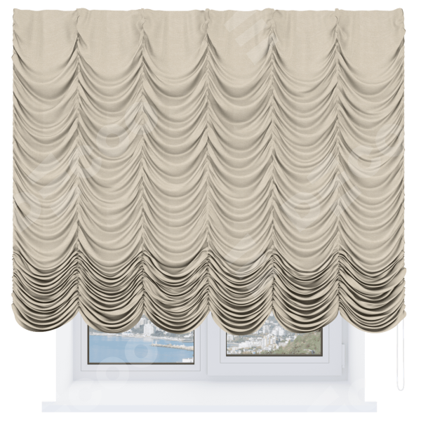 Французская штора «Кортин», софт однотонный бежевый лайт