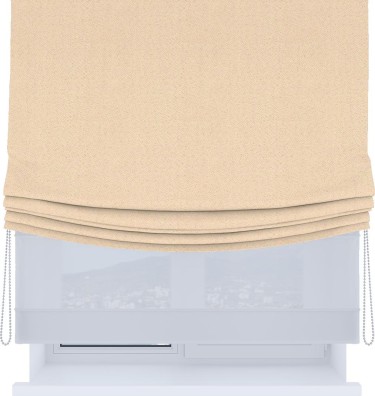 Римская штора «Кортин», день-ночь с мягкими складками, блэкаут с блеском бежевый