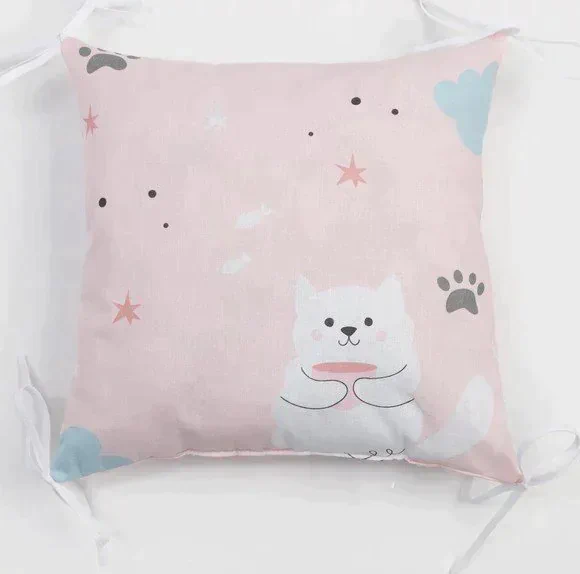 Бортики в кроватку Крошка Я "Sweet cats" (35х35 см - 8 шт), 100% хлопок