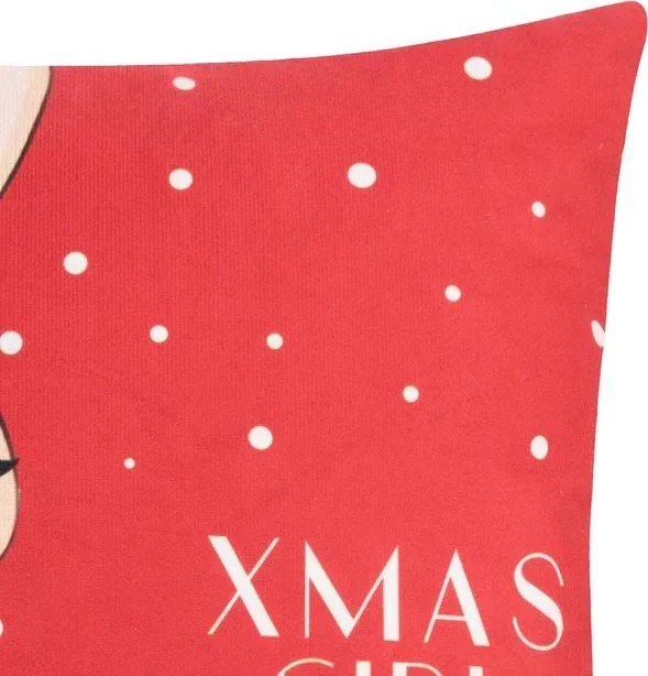 Наволочка на подушку Этель "Xmas girl", 40*40 см, 100 п/э, велюр