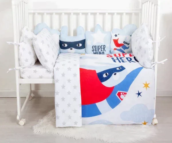 Постельное бельё детское Крошка Я "Super hero", 112х147 см, 60х120+20 см, 40х60 см, 100% хлопок