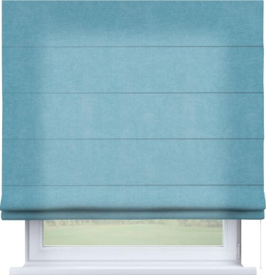 Римская штора «Кортин» для проема, ткань вельвет ментоловый
