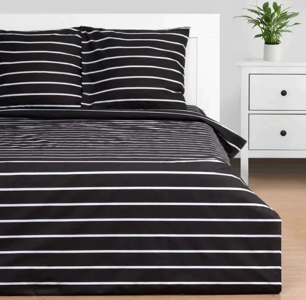 Постельное бельё Этель 1.5сп Black stripes 143х215 см,150х214 см, 70х70 см-2 шт, 100% хлопок,поплин