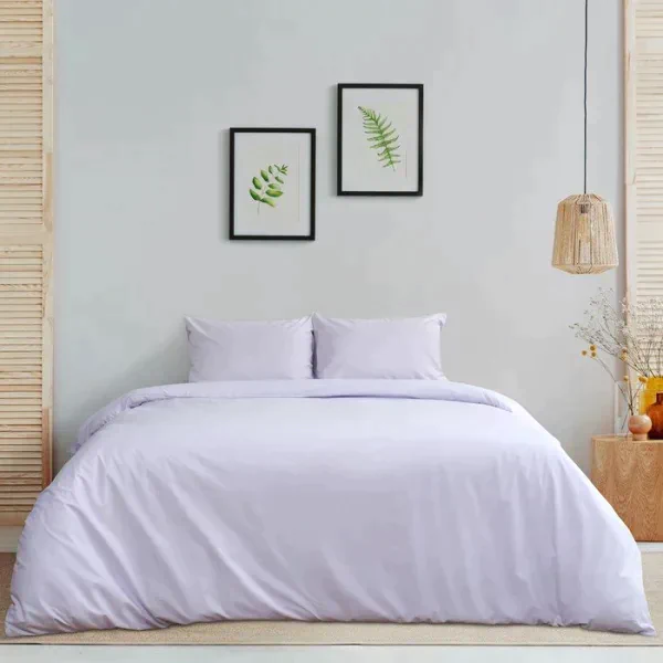 Постельное бельё «Этель: Арома поплин», 1.5-сп., 150 × 210 см, 150 × 220 см, 50 × 70 см (2 шт.), лаванда, 125 г/м², 100%-ный хлопок