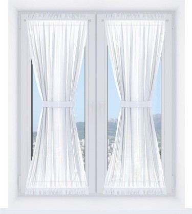 Штора песочные часы «Кортин», ткань лён белоснежный