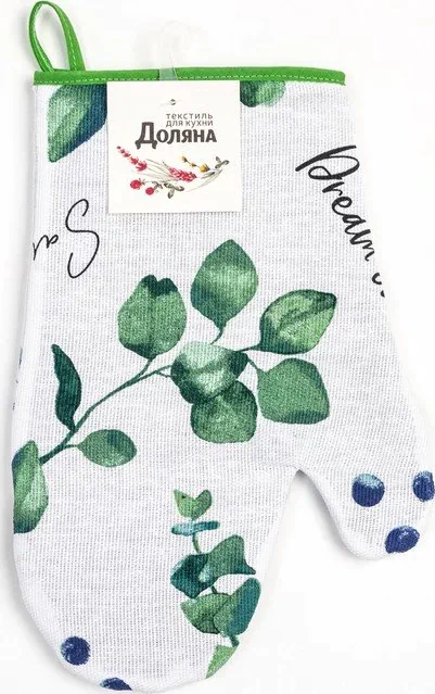 Варежка-прихватка "Доляна" Eucalyptus 20х27см,100%хл, рогожка 164 гр/м2