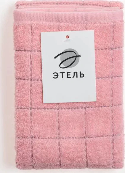 Полотенце махровое Этель «Клетка» цв.розовый, 34*70 см, 350 гр/м2, 100% хлопок